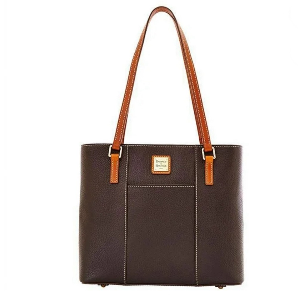 Dooney & Bourke Brown Tote Bag with Tan Straps